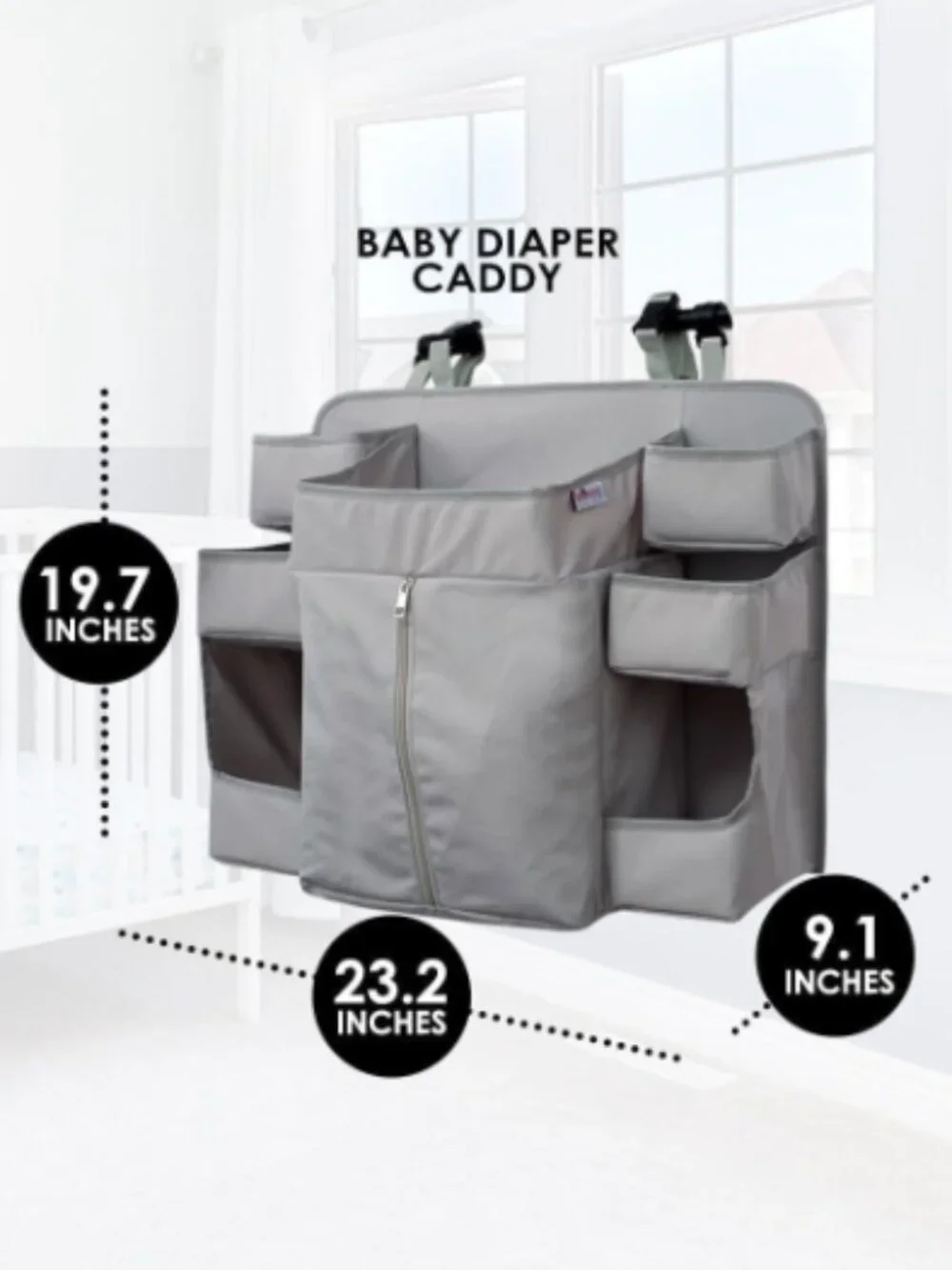 Portable Baby Diaper Hanging Organizer with Changing Mat